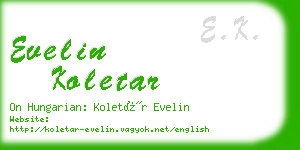 evelin koletar business card